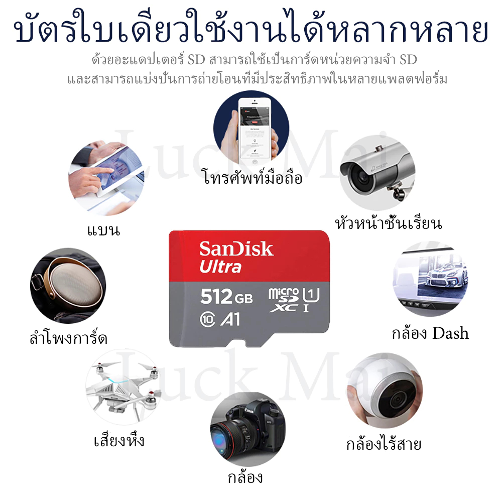 SanDisk Thẻ nhớ MicroSD Ultra A1 Class 10 Tốc độ đọc 150MB/s 128GB/256GB/512GB/1TB bảo hành 5 năm