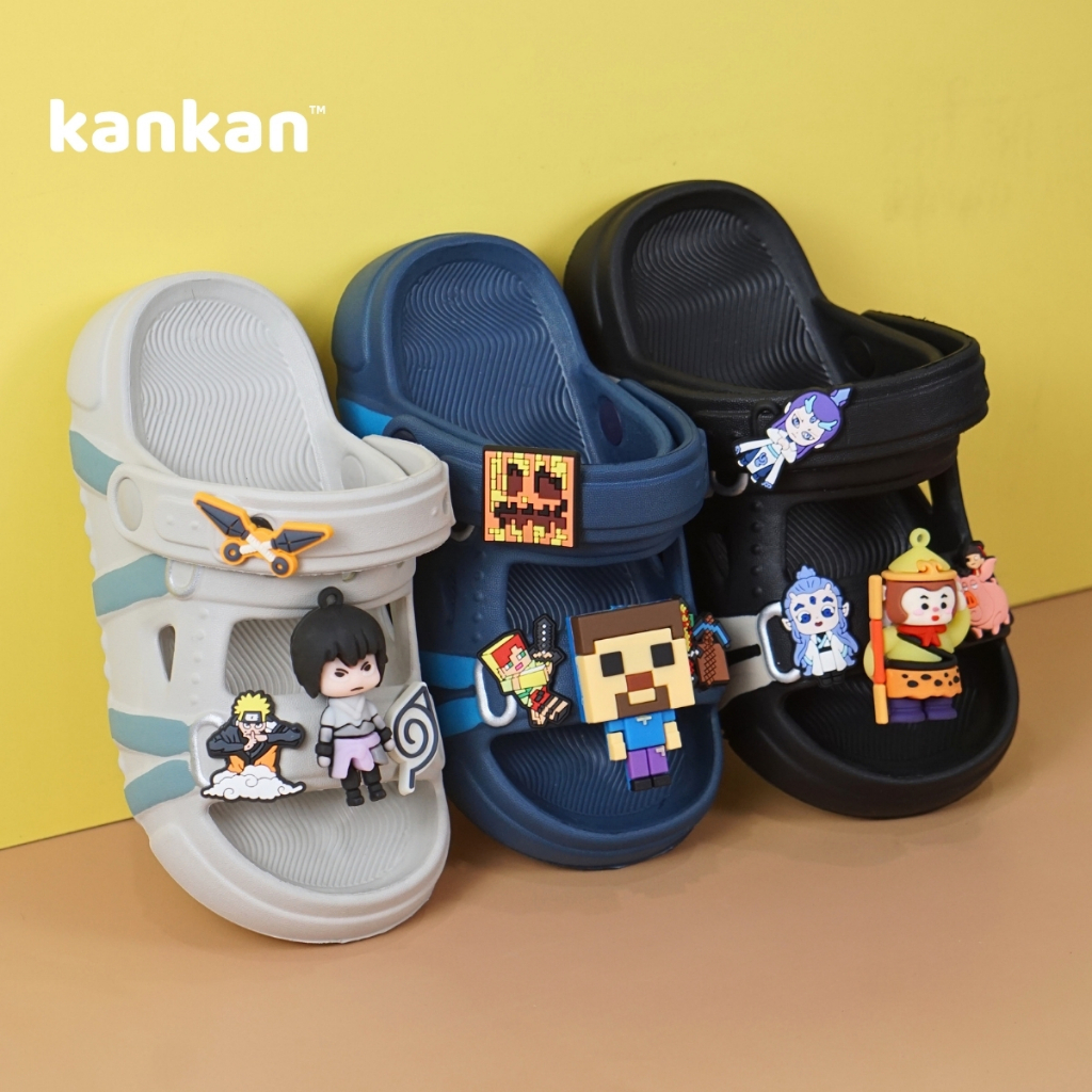 Dép Quai Hậu Sandal MineCraft Cho Bé Trai KanKanStore Xăng Đan Nhẹ Êm Chân Đính Kèm Sticker KA143