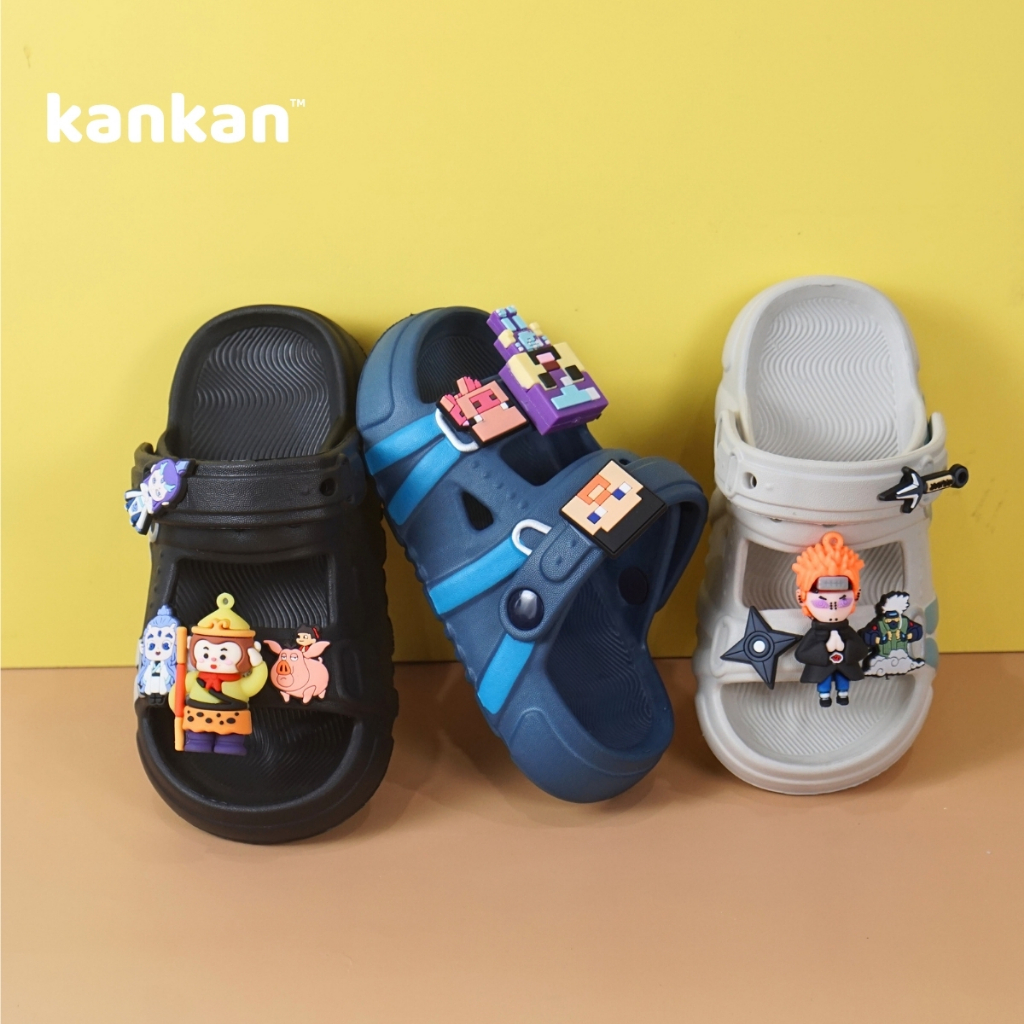 Dép Quai Hậu Sandal MineCraft Cho Bé Trai KanKanStore Xăng Đan Nhẹ Êm Chân Đính Kèm Sticker KA143