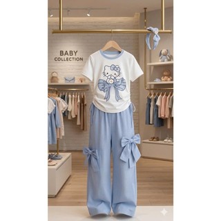 (Hàng may kỹ) Set hè cho bé gái áo croptop và quần xuông cho bé từ 15-45kg