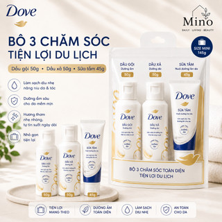 DOVE Du Lịch 1 Dầu gội, 1 Sữa tắm, 1 Dầu xả combo