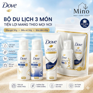 DOVE Du Lịch 1 Dầu gội, 1 Sữa tắm, 1 Dầu xả combo