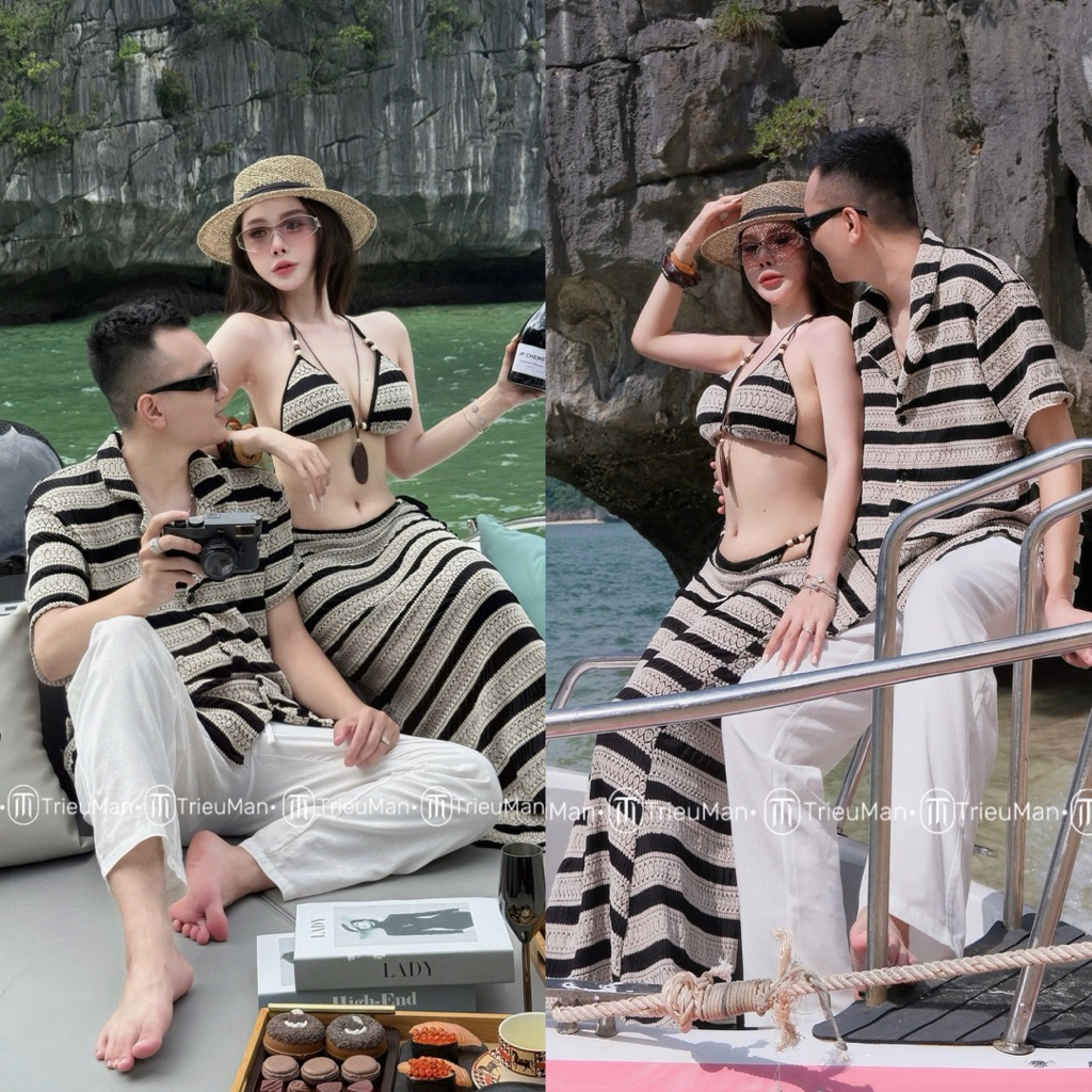 E lên con set đôi đi bỉn cho các couple đây ạ.Chất vải dệt nổi siêu xịn sò nha😋
