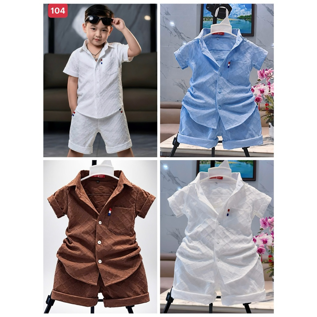 set sơmi công tử cho bé trai 10-52kg TONI BRAND