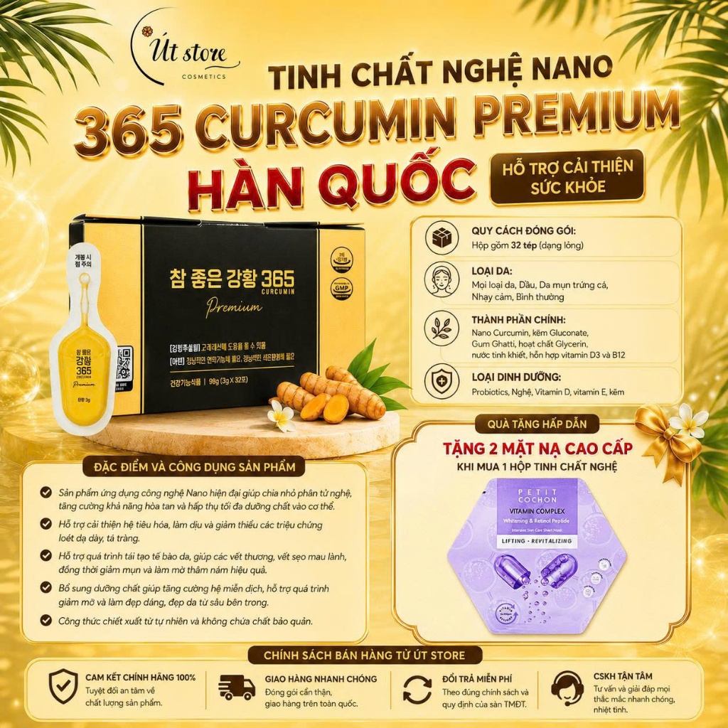 Tinh Chất Nghệ Nano 365 Curcumin Premium Hàn Quốc Hỗ Trợ Cải Thiện Sức Khoẻ