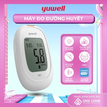 [COMBO ĐƯỜNG HUYẾT] Máy đo đường huyết Yuwell 582 chính hãng, đo nhanh + 50 que thử đường huyết