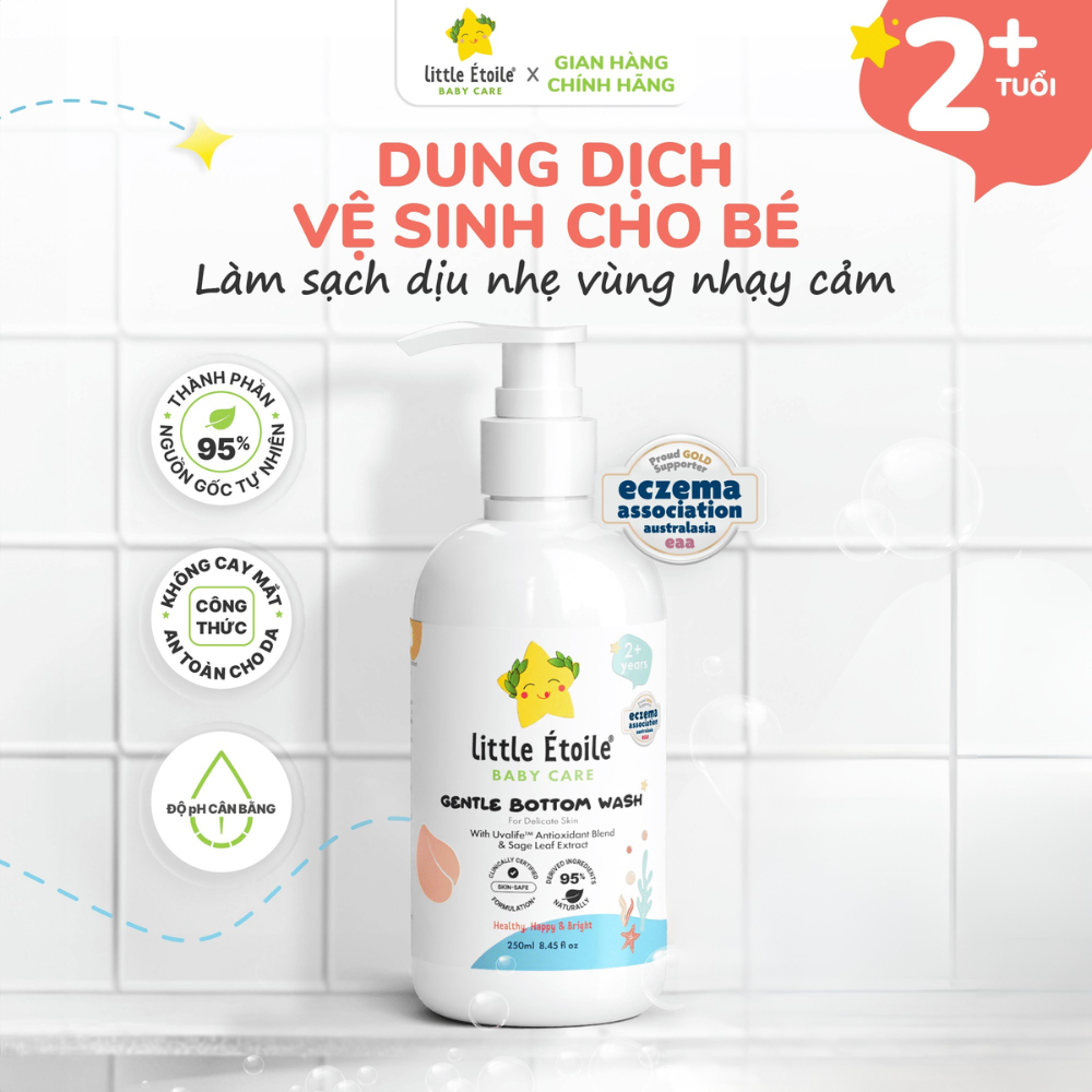 Dung dịch vệ sinh Little Étoile Baby Care Úc làm sạch dịu nhẹ vùng nhạy cảm cho bé