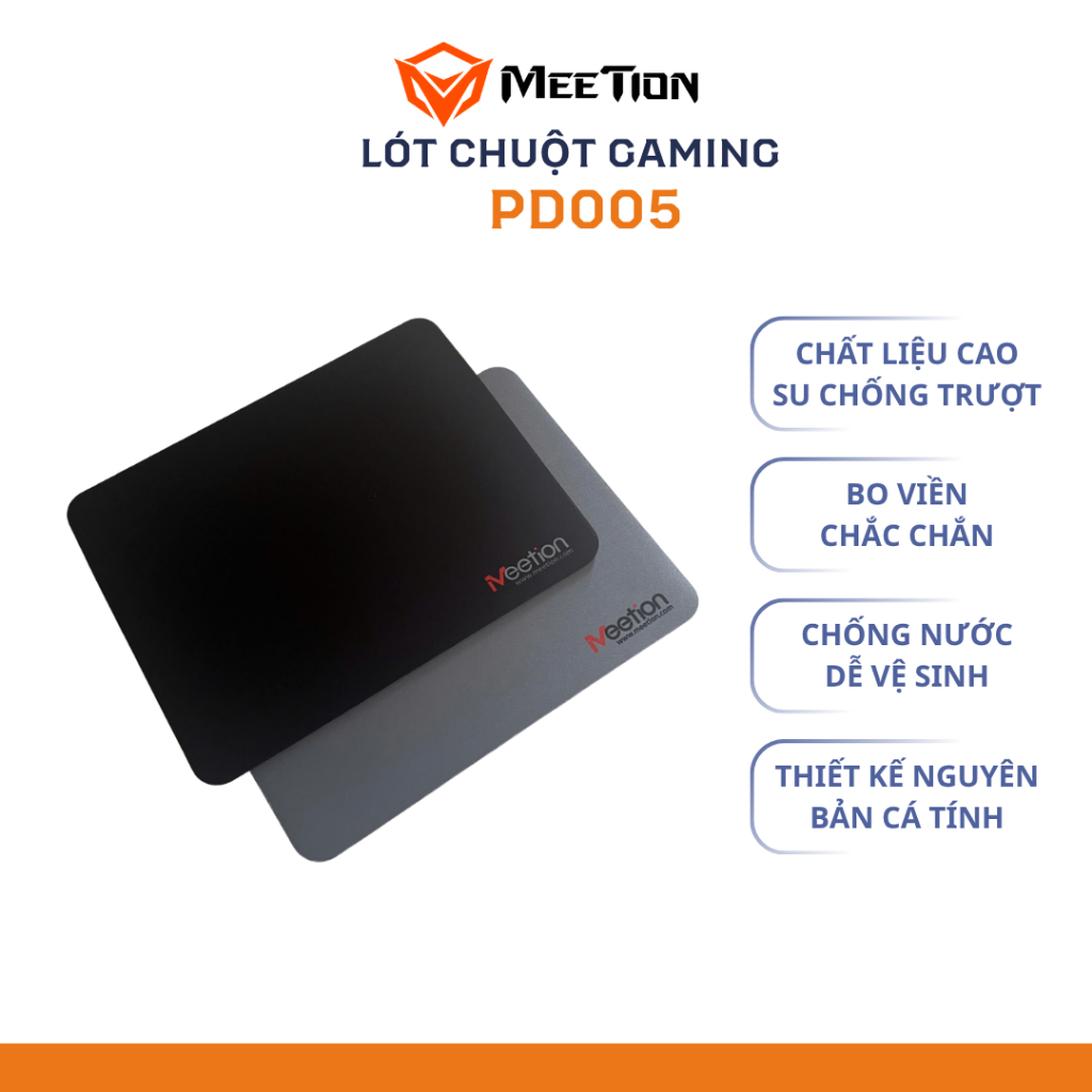 Lót chuột chơi game cao su mềm Meetion PD005, thiết kế nguyên bản, chống trượt, chống nước, dày 3mm