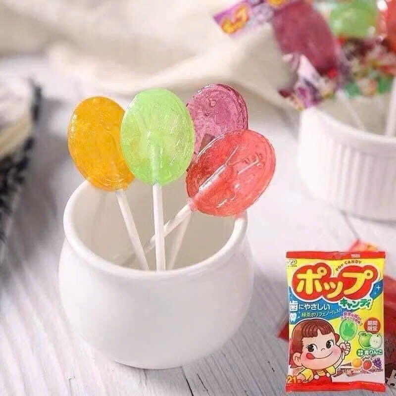 Kẹo Mút Cô Gái Trái Cây Chống Sâu Răng Fujiya Pop Candy  Nhật Bản 20 Cây. Kẹo Mút Cho Bé