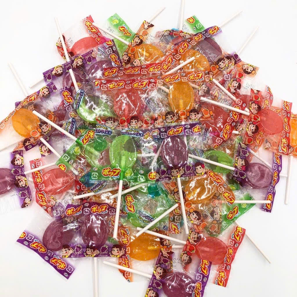 Kẹo Mút Cô Gái Trái Cây Chống Sâu Răng Fujiya Pop Candy  Nhật Bản 20 Cây. Kẹo Mút Cho Bé