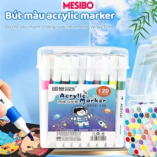 Acrylic Marker Set Cho Bé Dụng Cụ Học Tập Màu, Mực Xả Mịn, Không Chảy, Đầu Lông Mềm, 12/24/36/48/60 Màu Tươi Sáng