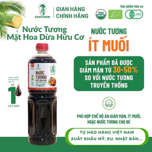 Nước tương Mật Hoa Dừa Organic Sokfarm Organic, thuần chay, không đậu nành