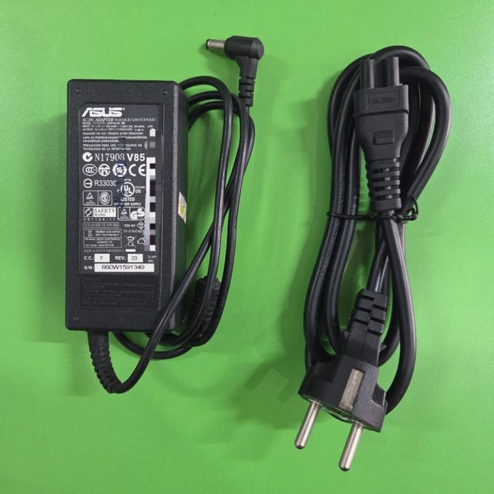 Cũ _ Sạc laptop Asus chân to 65w và dây cấp điện DC