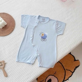 Body Cộc Tay Cài Lệch Chất Siêu Mềm Mát Dễ Chịu Cho Bé Trai Bé Gái Sơ Sinh Mùa Hè - SS5