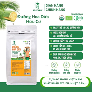 Đường Hoa Dừa Organic Sokfarm vị ngọt thanh, chỉ số đường thấp, hấp thụ chậm