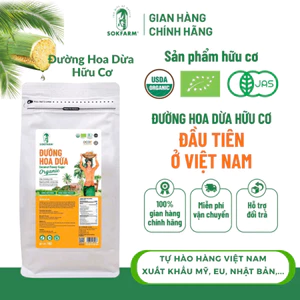 Đường Mật Hoa Dừa Organic Sokfarm vị ngọt thanh tự nhiên, chỉ số đường thấp, không qua tinh luyện
