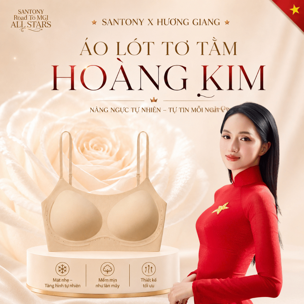 {Hương Giang x Santony} Áo Ngực Không Gọng, Không Cài, Thảo Mộc Hương Hoa Sơn Trà – 65161