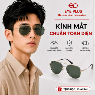Kính Râm Phi Công Phân Cực 3385  Eye Plus Polarized Chống Chói UV400 Gọng Thép Thời Trang Nam