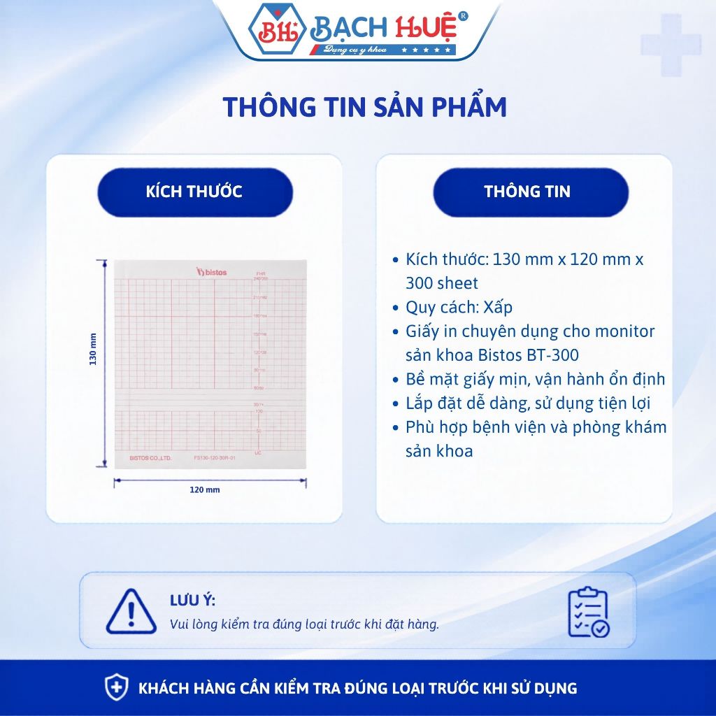 Giấy Monitor Sản Khoa BT-300 Bistos Cao Cấp–giấy in theo dõi tim thai, cơn co tử cung chuẩn khớp máy