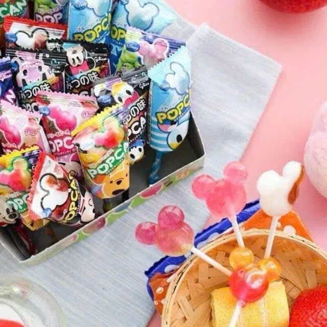 Kẹo Mút Glico Popcan Disney Nhật Bản. Kẹo Mickey Trái Cây Cho Bé Không Gây Sâu Răng