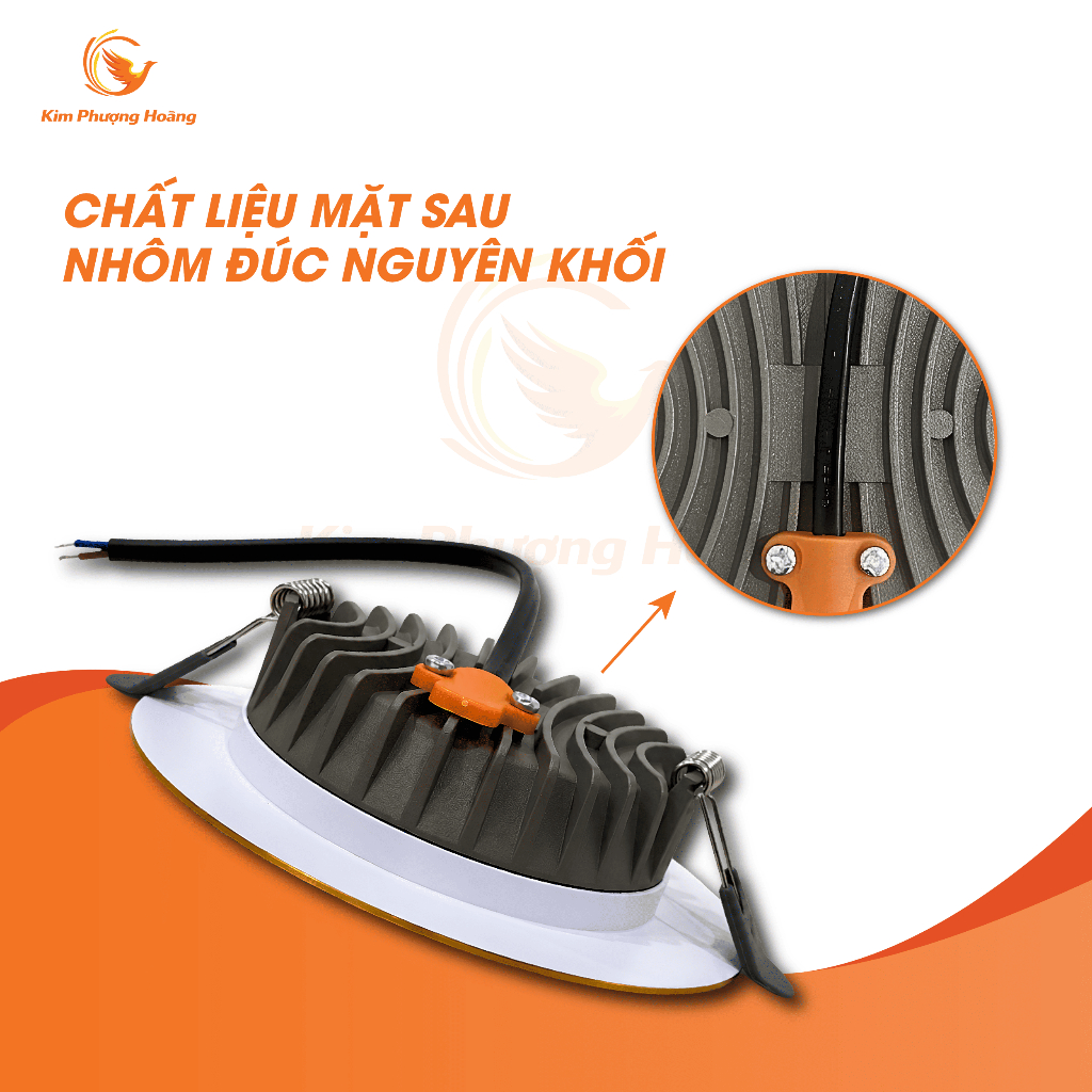 Đèn Led Âm Trần (Bản Cao Cấp) NGUỒN LIỀN Công Suất 8W 10W Phi 90 Đế Nhôm Đúc Nguyên Khối BH 2 Năm