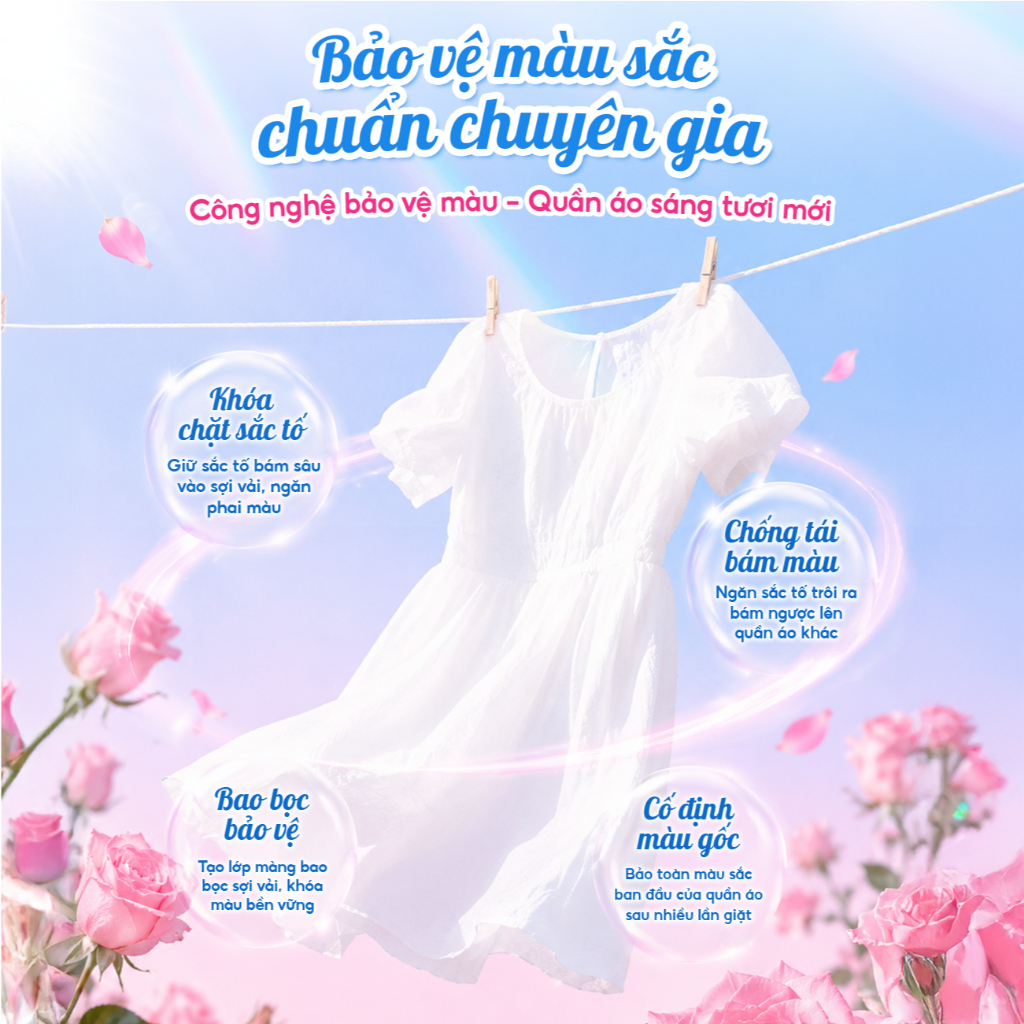 Nước Giặt Xả Tỏa Hương CleanZ Công Nghệ Sạch Sâu, Đánh Bay Vết Bẩn, Hương Thơm Mềm Mại, Bảo Vệ Màu Quần Áo