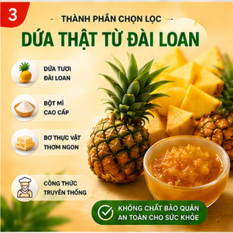 Hộp Bánh Dứa Đài Loan Jiu Fu Nice Choice, 227g / 8bánh, Nướng nhân dứa thơm mềm, Quà biếu Đài Loan