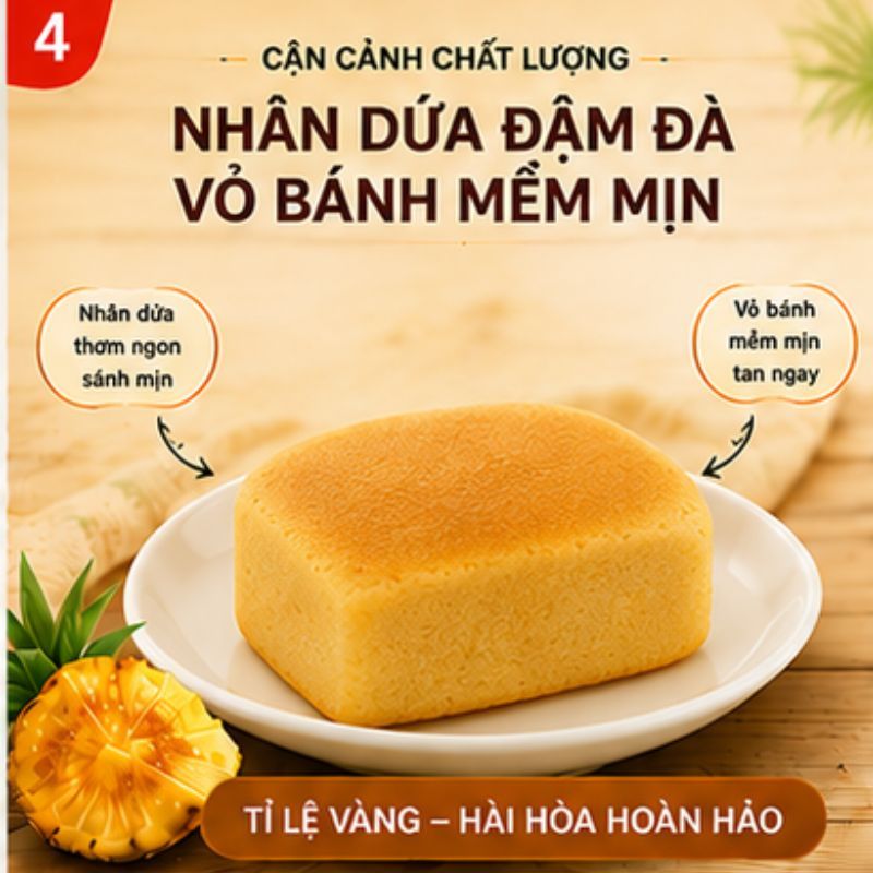 Hộp Bánh Dứa Đài Loan Jiu Fu Nice Choice, 227g / 8bánh, Nướng nhân dứa thơm mềm, Quà biếu Đài Loan