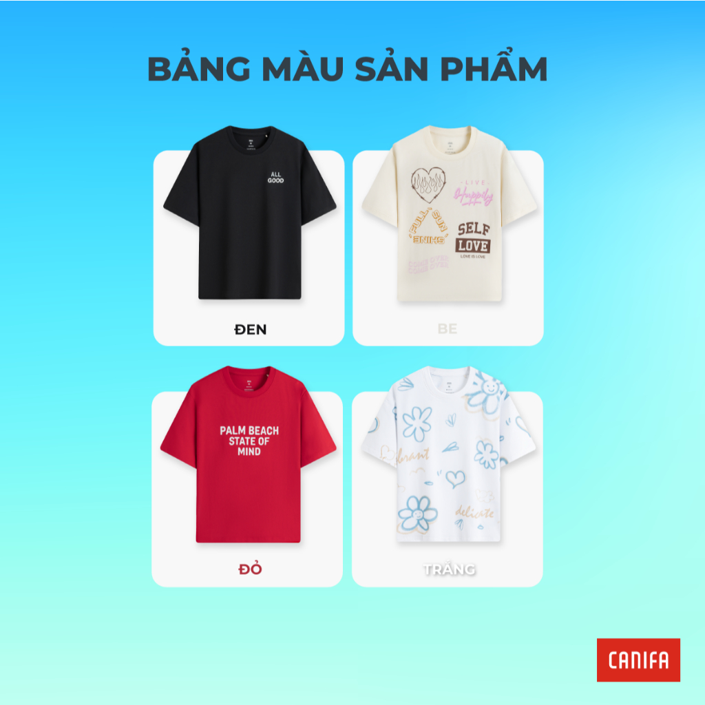 Áo phông nữ CANIFA áo thun cộc tay 100% cotton mềm mịn thoáng mát 6TS26S010