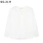 GIORDANO Áo Sơ Mi Linen Nữ Dài Tay Dáng Rộng 5345214 — ảnh 4