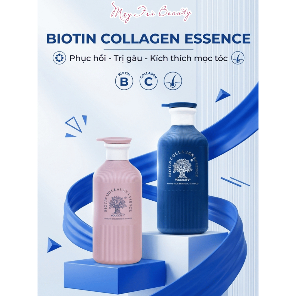 Cặp Dầu Gội Xả Biotin Essence Giảm Rụng Tóc, Ngăn gàu , Kiềm dầu, Phục hồi hư tổn 500ml