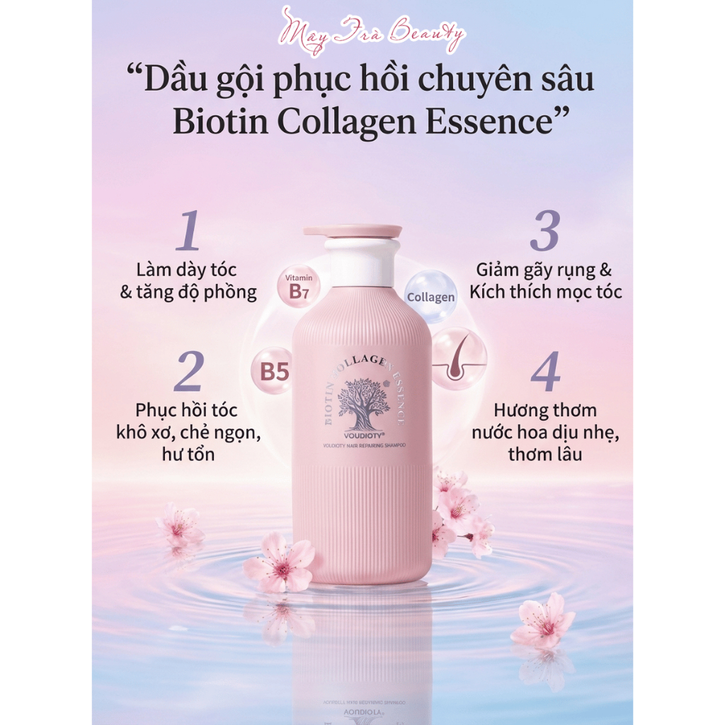 Cặp Dầu Gội Xả Biotin Essence Giảm Rụng Tóc, Ngăn gàu , Kiềm dầu, Phục hồi hư tổn 500ml