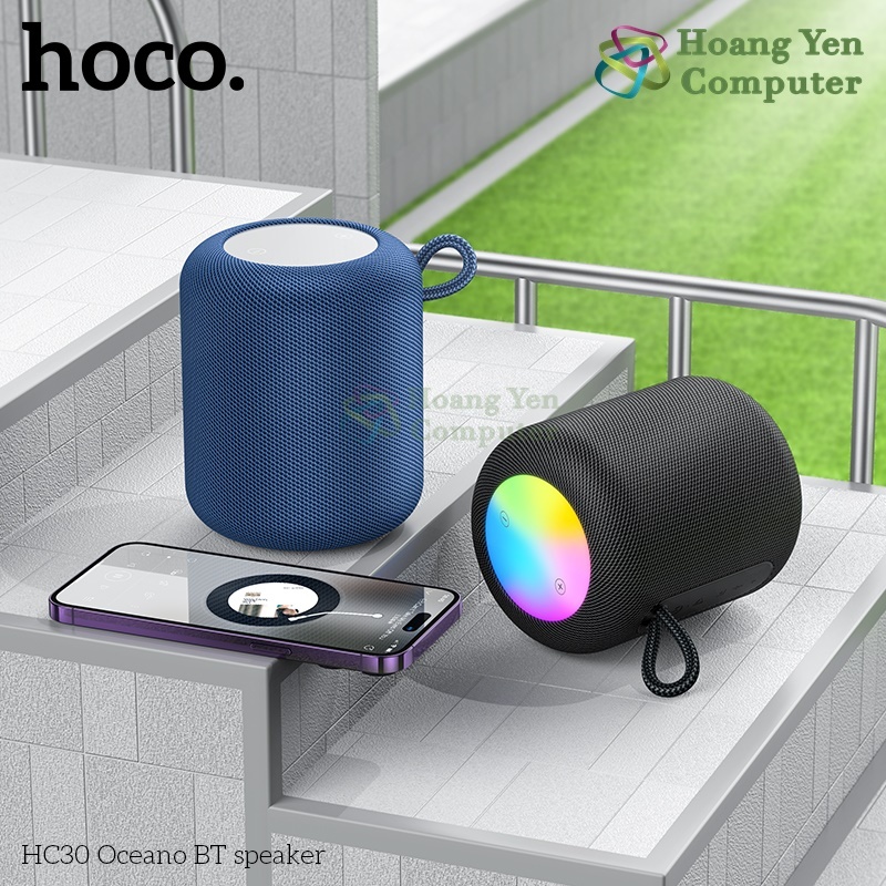 Loa Bluetooth Mini Hoco HC30 - Đèn LED RGB Cực Đẹp, Âm Thanh Sống Động - BH 12 Tháng  - Hoangyencomputer
