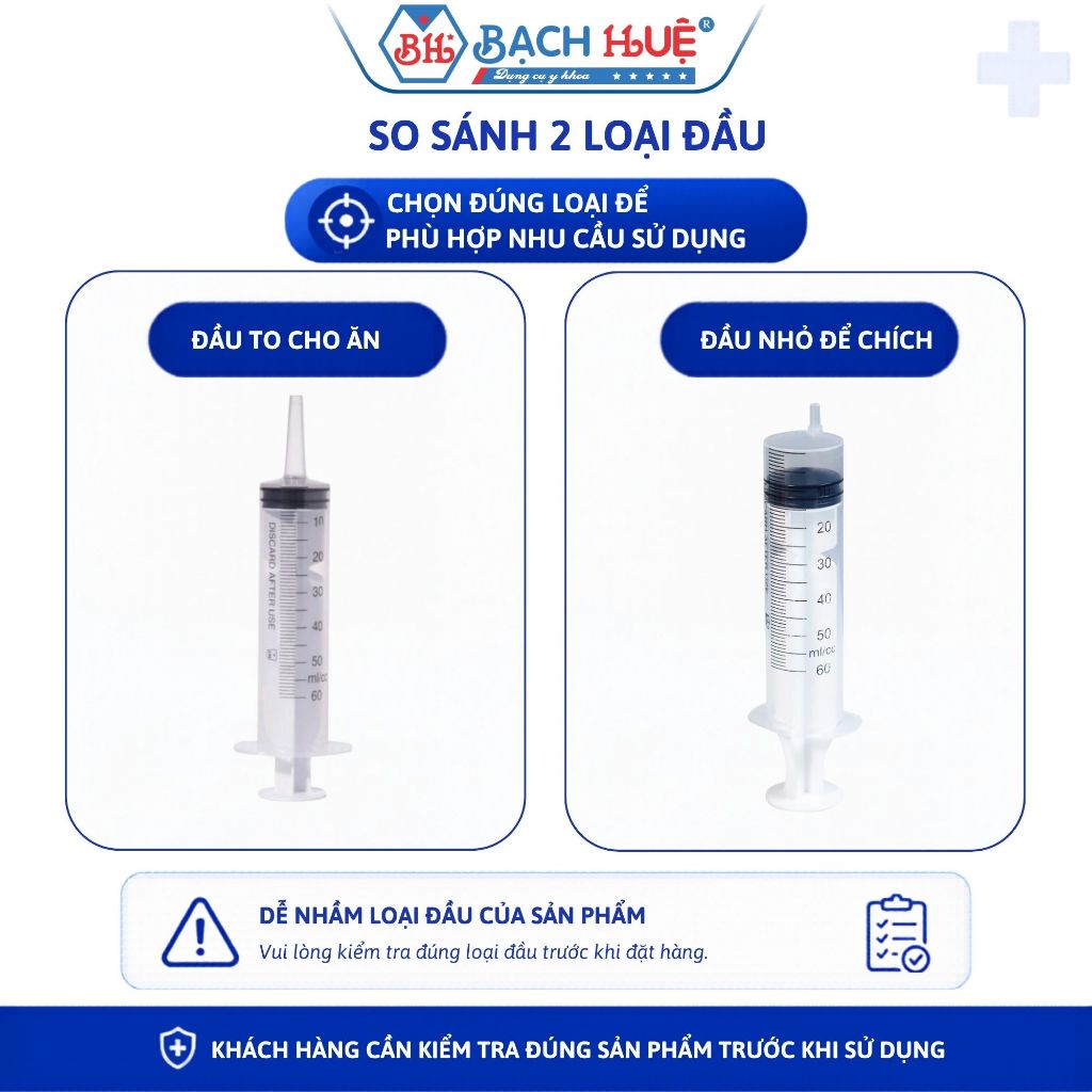 Hộp 25 Cái Bơm Tiêm 50ml (50cc) Vinahankook – Xi Lanh Y Tế Đầu To Cho Ăn/ Đầu Nhỏ Tiêm Chích Cao Cấp