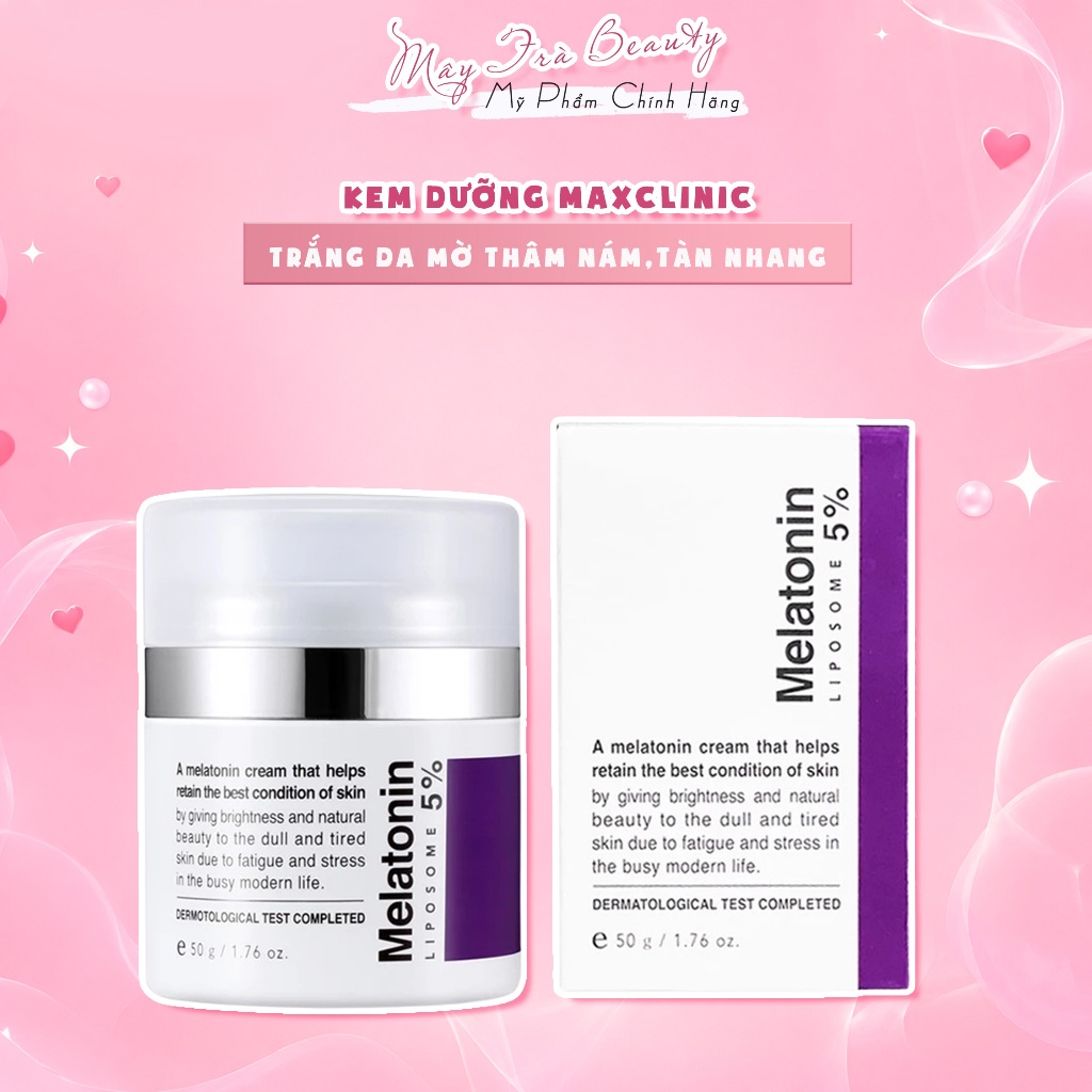 Kem Dưỡng Trắng Da Mờ Nám,Tàn Nhang, Chống Lão Hóa Maxclinic Time Return Melatonin Cream 50g