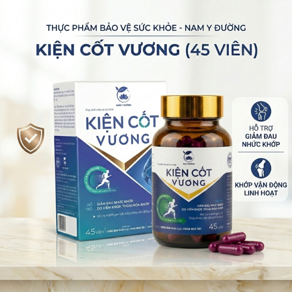 [Combo 2 Tặng 1] Kiện Cốt Vương - Viên Uống Hỗ Trợ Cải Thiện Xương Khớp - Lọ 45 Viên