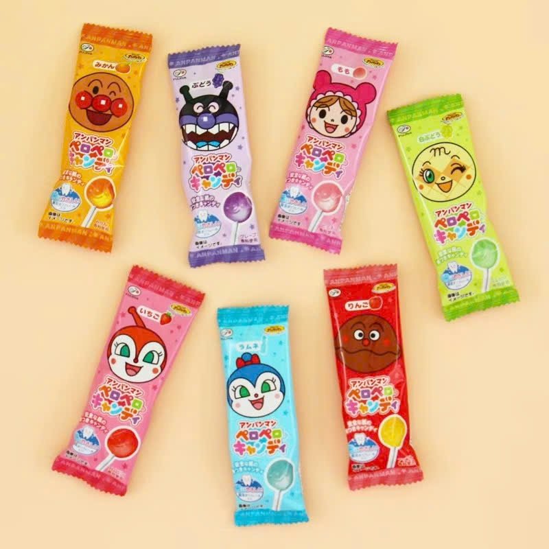 Kẹo Mút Chú Hề Trái Cây Anpanman Fujiya Nhật Bản. Kẹo Apaman Đủ Vị Hộp 25 Cây