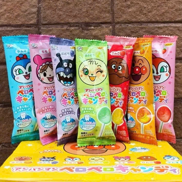 Kẹo Mút Chú Hề Trái Cây Anpanman Fujiya Nhật Bản. Kẹo Apaman Đủ Vị Hộp 25 Cây