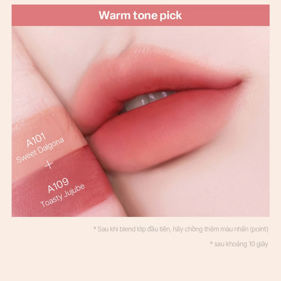 Son Black Rouge Air Fit Velvet Lite và Glow Tint 4.2g