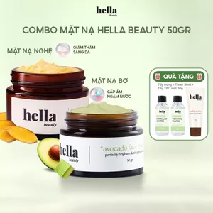 Mặt nạ chiết xuất thực vật làm sạch sâu dưỡng sáng da Hella Beauty 50g an toàn cho da nhạy cảm