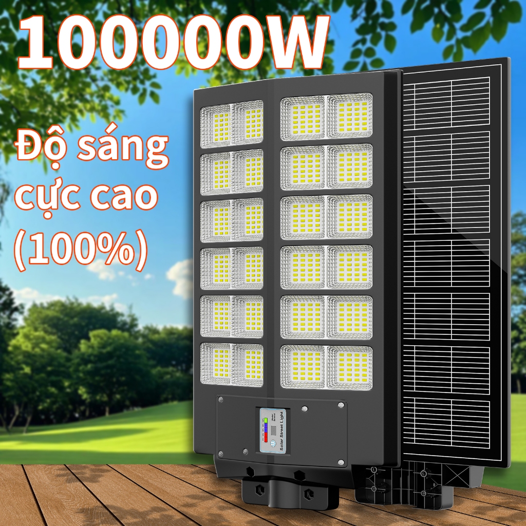Đèn năng lượng mặt trời 100000W chính hãng, Chống Nước IP67, Cảm Biến Chuyển Động, Lắp Đặt Dễ Dàng