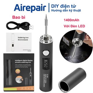 Mỏ hàn điện USB Type-C có thể cắm điện điều chỉnh nhiệt độ 5 mức mỏ hàn mini nhỏ gọn 1400mAh