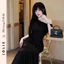Đầm Trễ Vai Nữ Dáng Dài Ôm Body Phối Voan Đính Hoa JOLIE