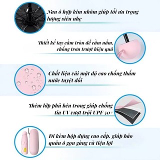 Dù Gấp Gọn Mini 8 Nan Kèm Hộp Capsule Chống Tia UV UPF50+ | Ô Che Nắng Mưa Siêu Nhẹ Cao Cấp
