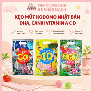 Kẹo Mút Kodomo IQ & CA & Vitamin Nhật Bản Cho Bé. Gói 10 Que