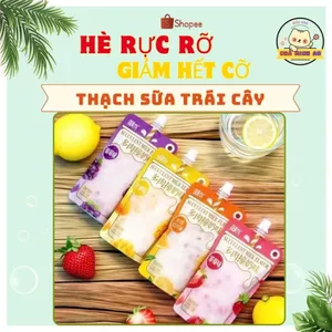 Thạch Sữa Trái Cây Full Topping Túi Thạch Sữa Dẻo Dai Mát Lạnh, Thơm Ngon Vị Trái Cây