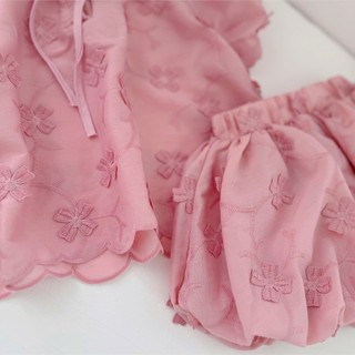 Quần áo trẻ em, Set dáng bí nơ hồng bé gái 9-26kg S2145 Tiểu Yến KID