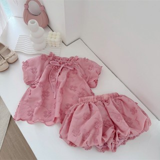 Quần áo trẻ em, Set dáng bí nơ hồng bé gái 9-26kg S2145 Tiểu Yến KID