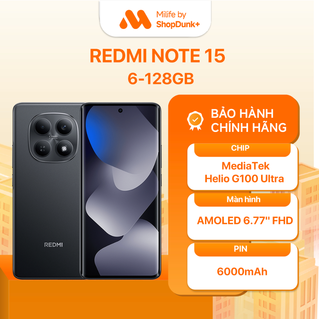 Điện Thoại Xiaomi Redmi Note 15 6GB 128GB Chính Hãng BH 18 Tháng | BigBuy360 - bigbuy360.vn