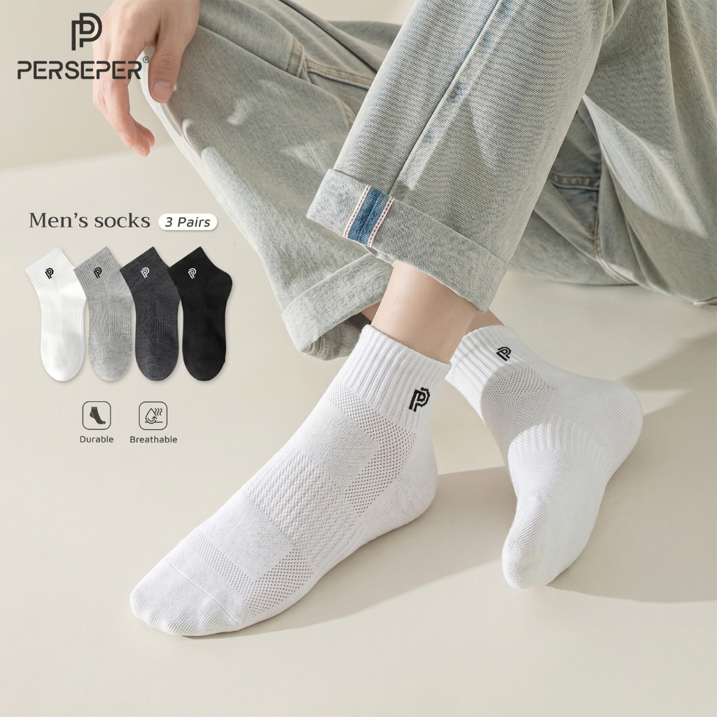 Tất vớ nam Perseper cổ vừa công nghệ dệt thoáng khí thấm hút mồ hôi tốt - Ekiu Shop